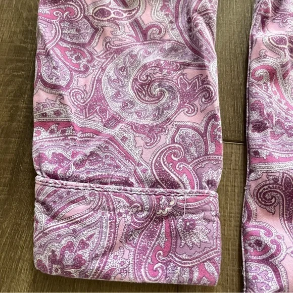 Lauren Ralph Lauren Black Label Purple Pink Paisley Nite Shirt Gown Women Medium - Picture 6 of 9